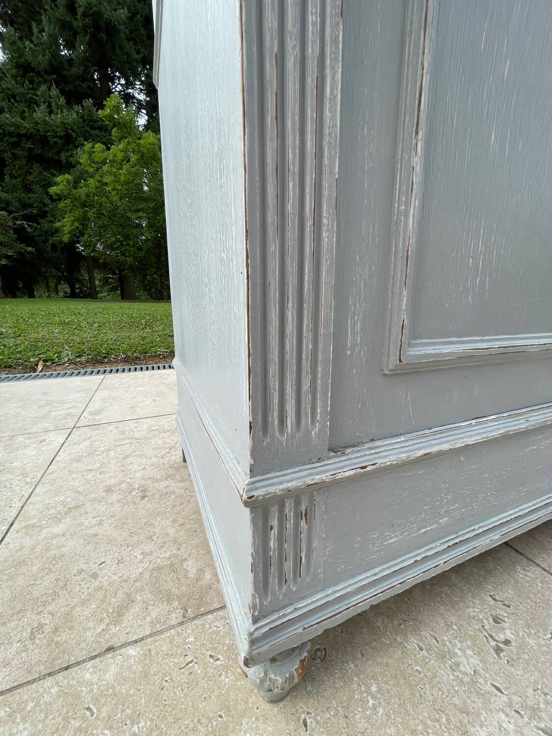 Antique bathroom cabinet with marble