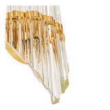 Pair of crystal glass wall sconces in the Venini style, Italy, 1970s.