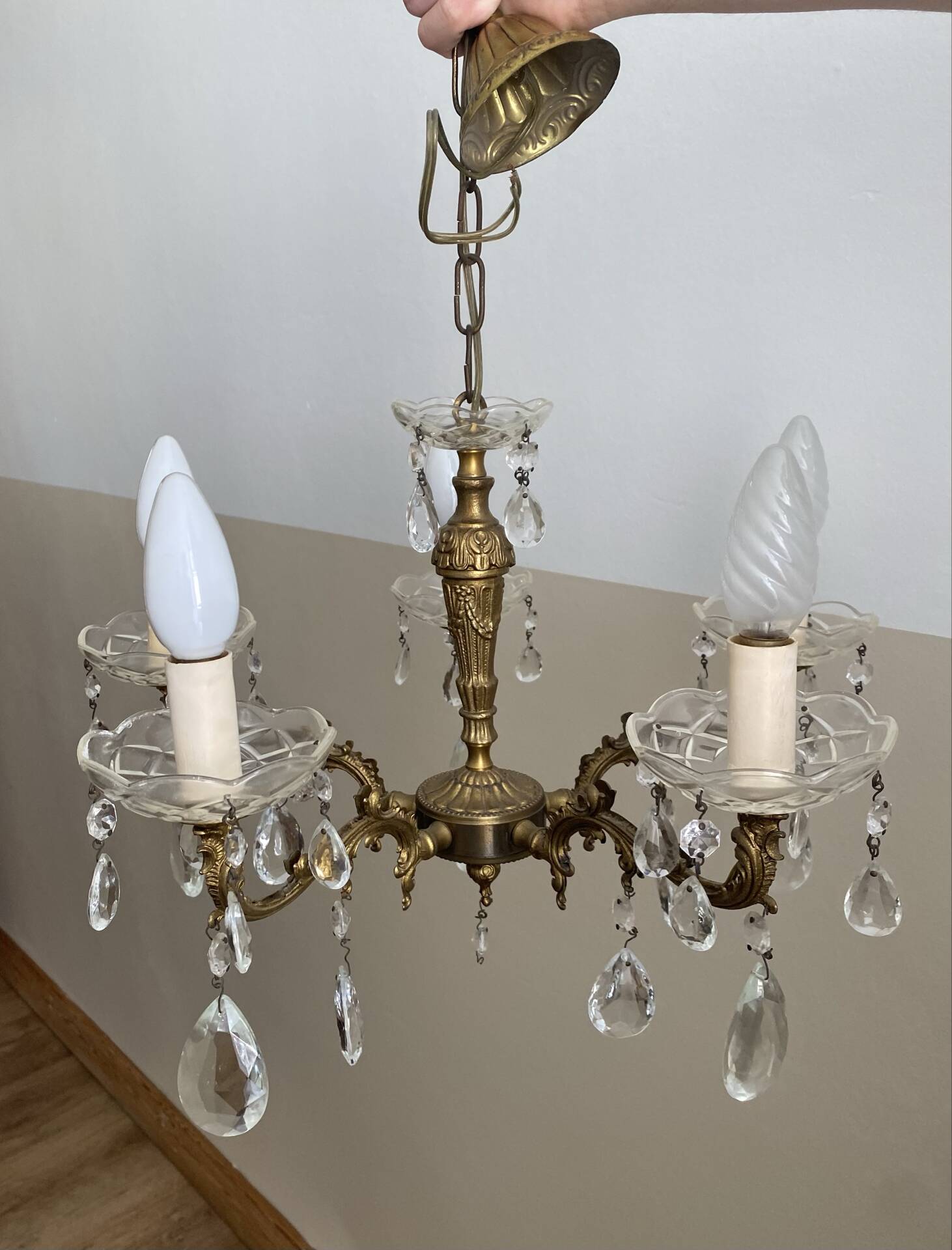 Lustre vintage en bronze