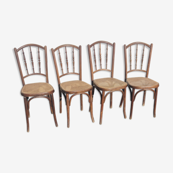 Series of 4 bistro chairs by J & J Khon Austria late XlXs