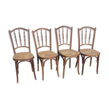 Set of 4 bistro chairs by J & J Khon, Austria, late 19th century