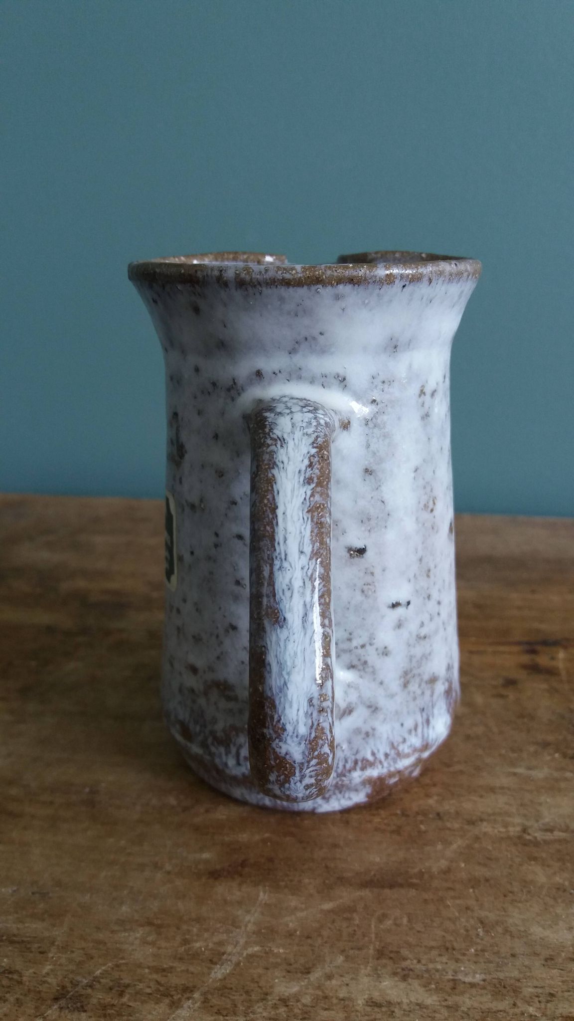 Stoneware pitcher from Berry signed Les Poteries de la Vallée Noire.