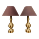 Pair of vintage turned wood lamps