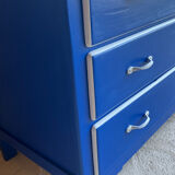 Blue and white mustache chest of drawers