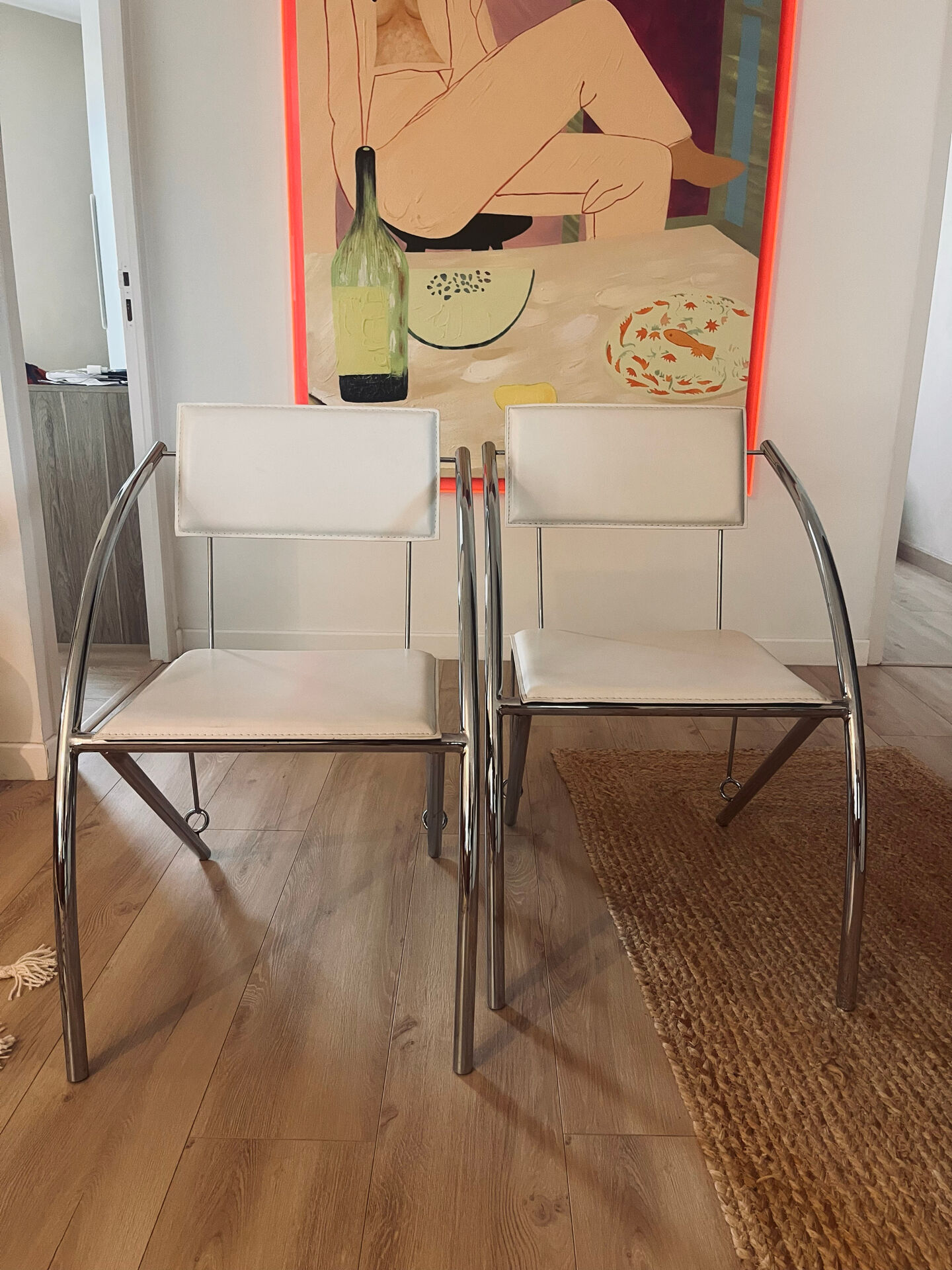 Set of 2 vintage dining chairs - 70s - 80s style