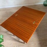Vintage teak and rope magazine rack coffee table