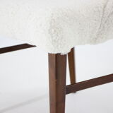 Beech Chair in Sheepskin Fabric, Denmark 1960