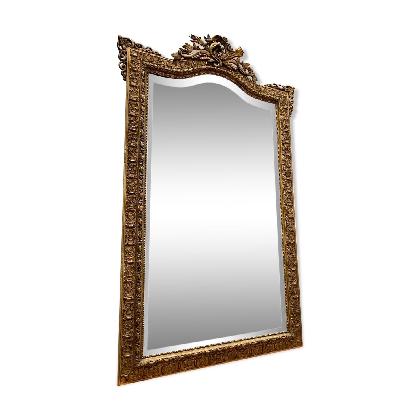 20th century Louis XV style mirror in wood and gilded stucco