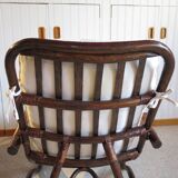 Rare-Vintage - Set of two rattan and bamboo armchairs - reclining armchairs - 80s