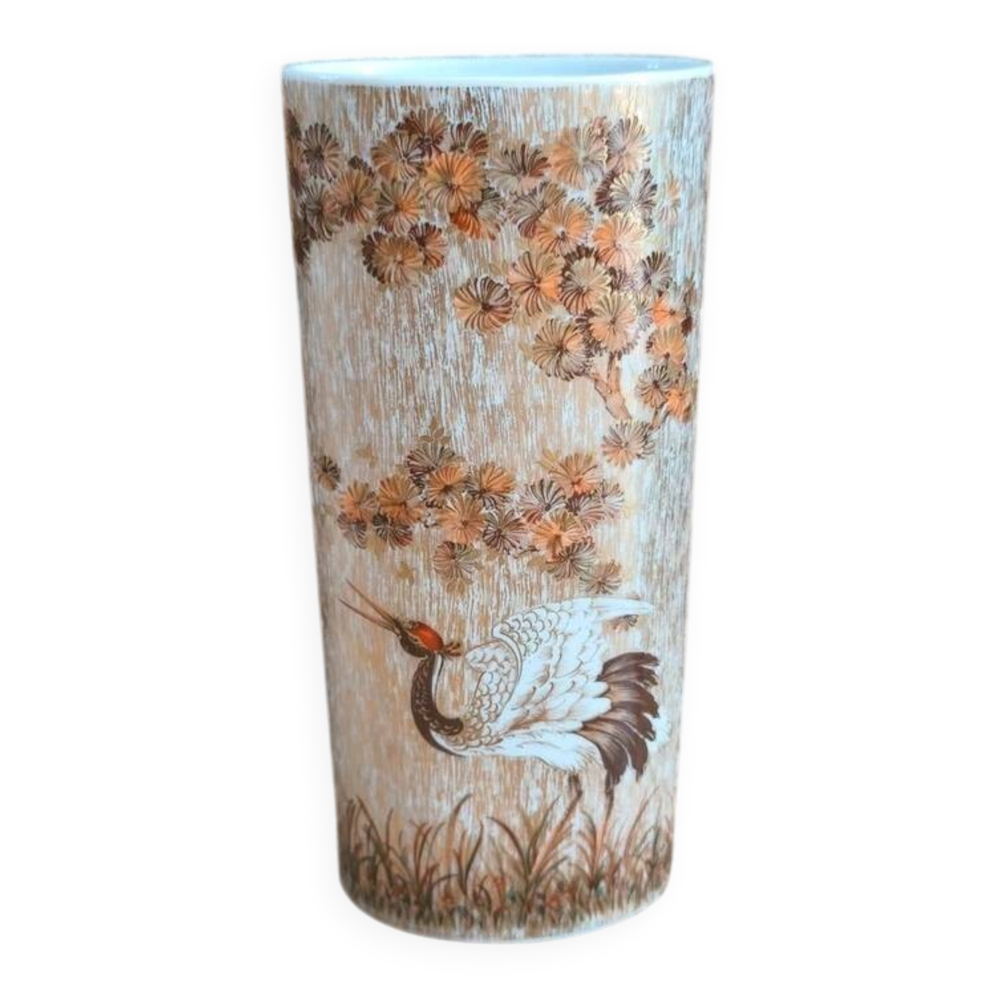 Kaiser porcelain vase from the Paradiso collection with Heron decoration, design by Nossek.