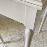 Table de chevet ancienne beige patiné