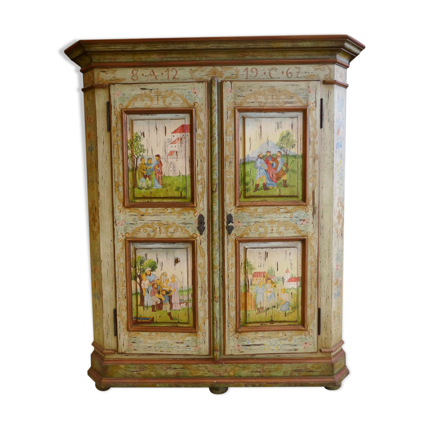 Cabinet painted in the Austrian spirit with polychrome decorations