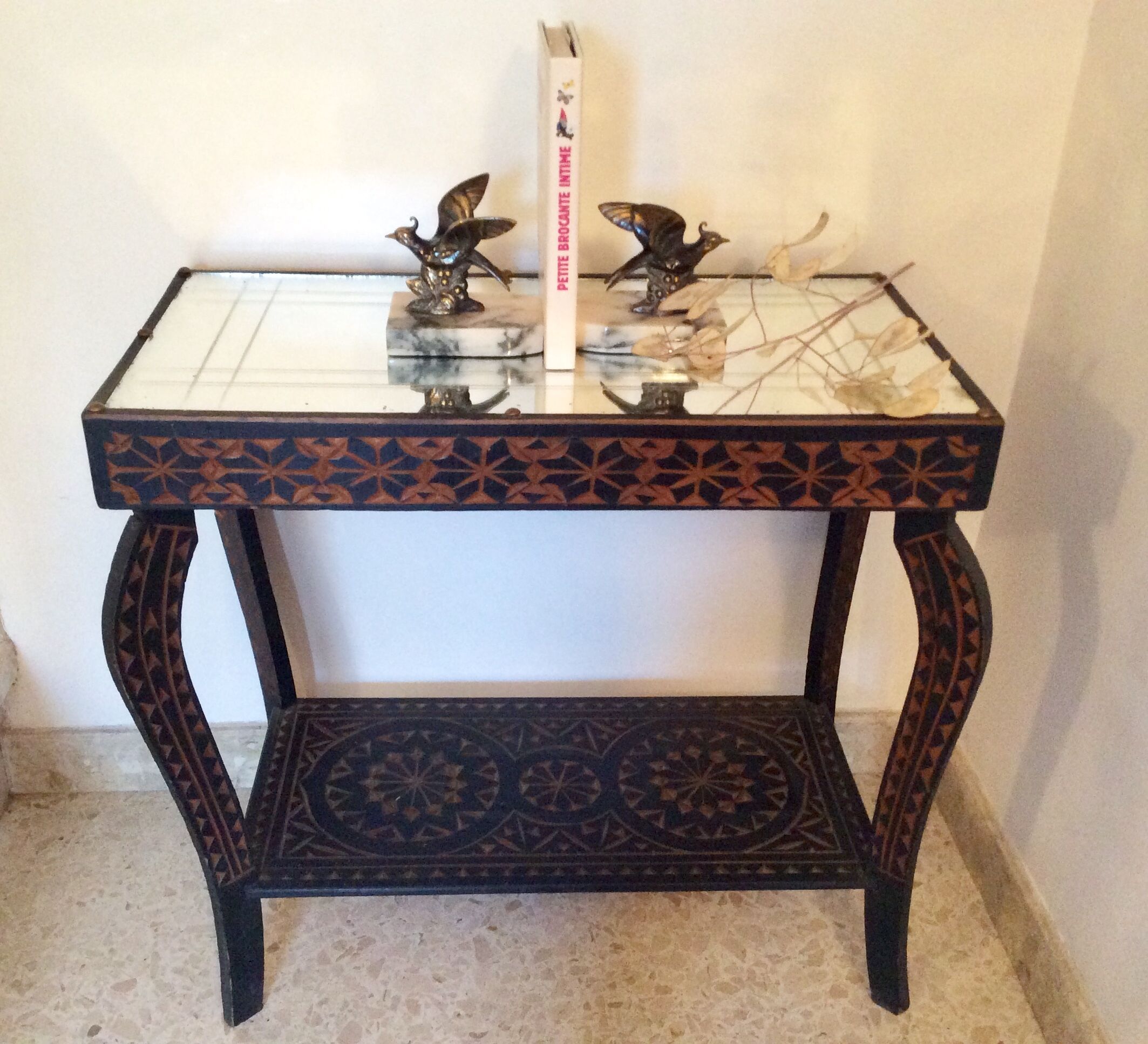 Paire de serre livres oiseaux art deco