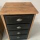 Pair of small brutalist chests of drawers in patinated fir, 20th century.