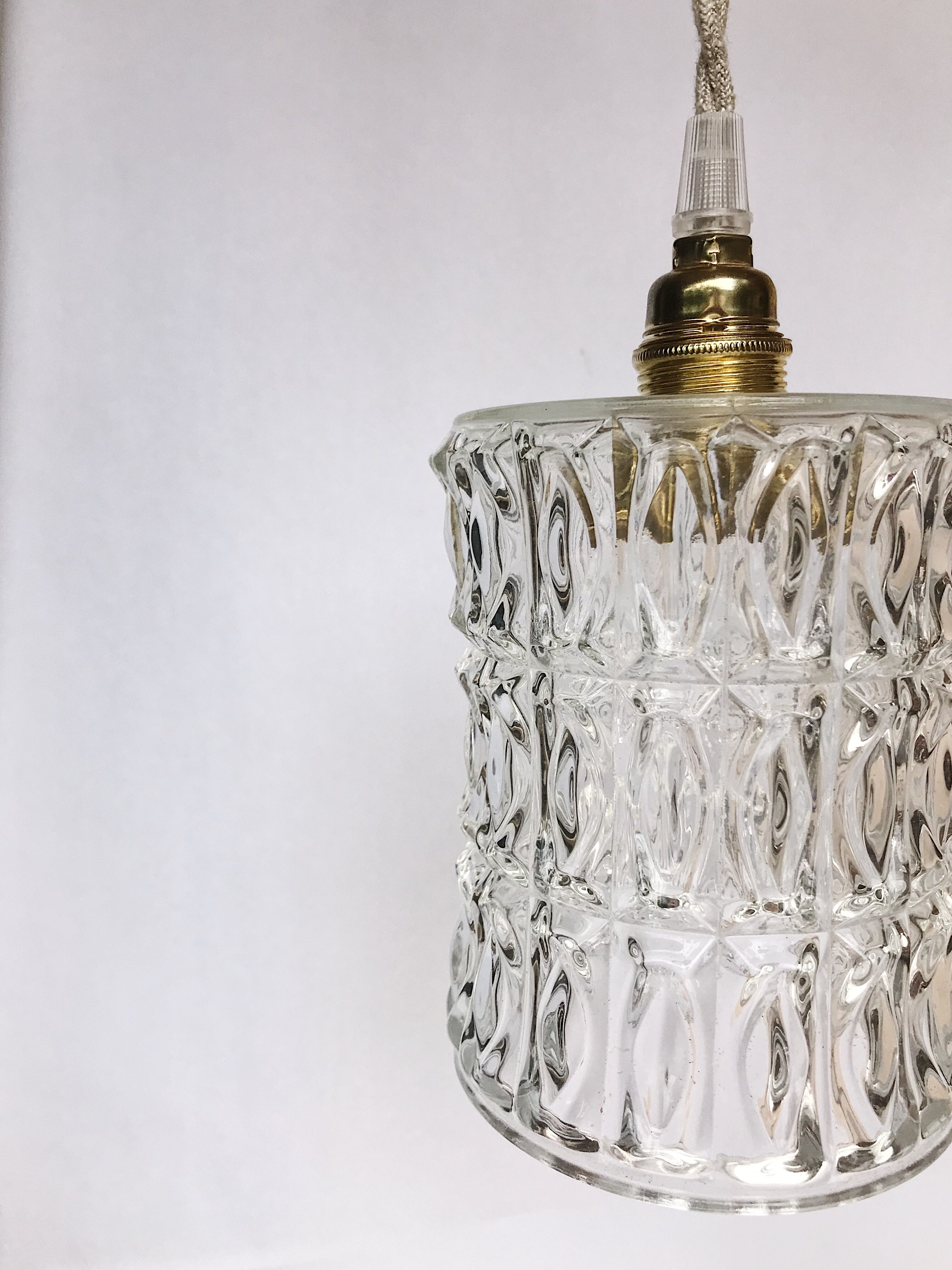 Lampe baladeuse vintage verre moulé