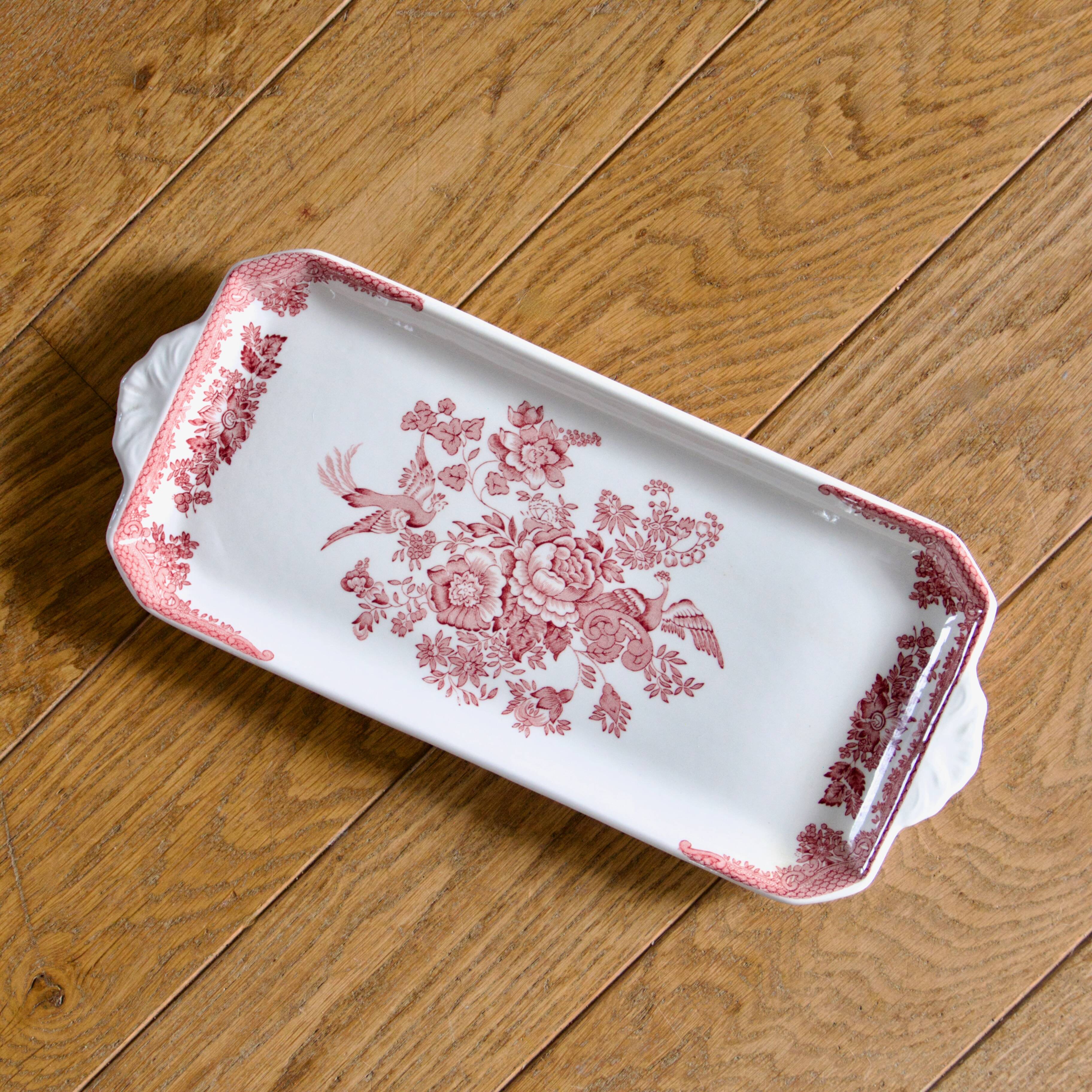 English Earthenware Staffordshire "Asiatic Pheasants" Cake Dish