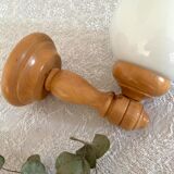 Opaline and wood sconces