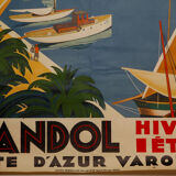 Poster Roger Broders bandol Côte d'Azur Varoise Lucien Serre Cie plm