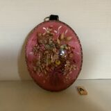 Old vintage oval dried flowers frame