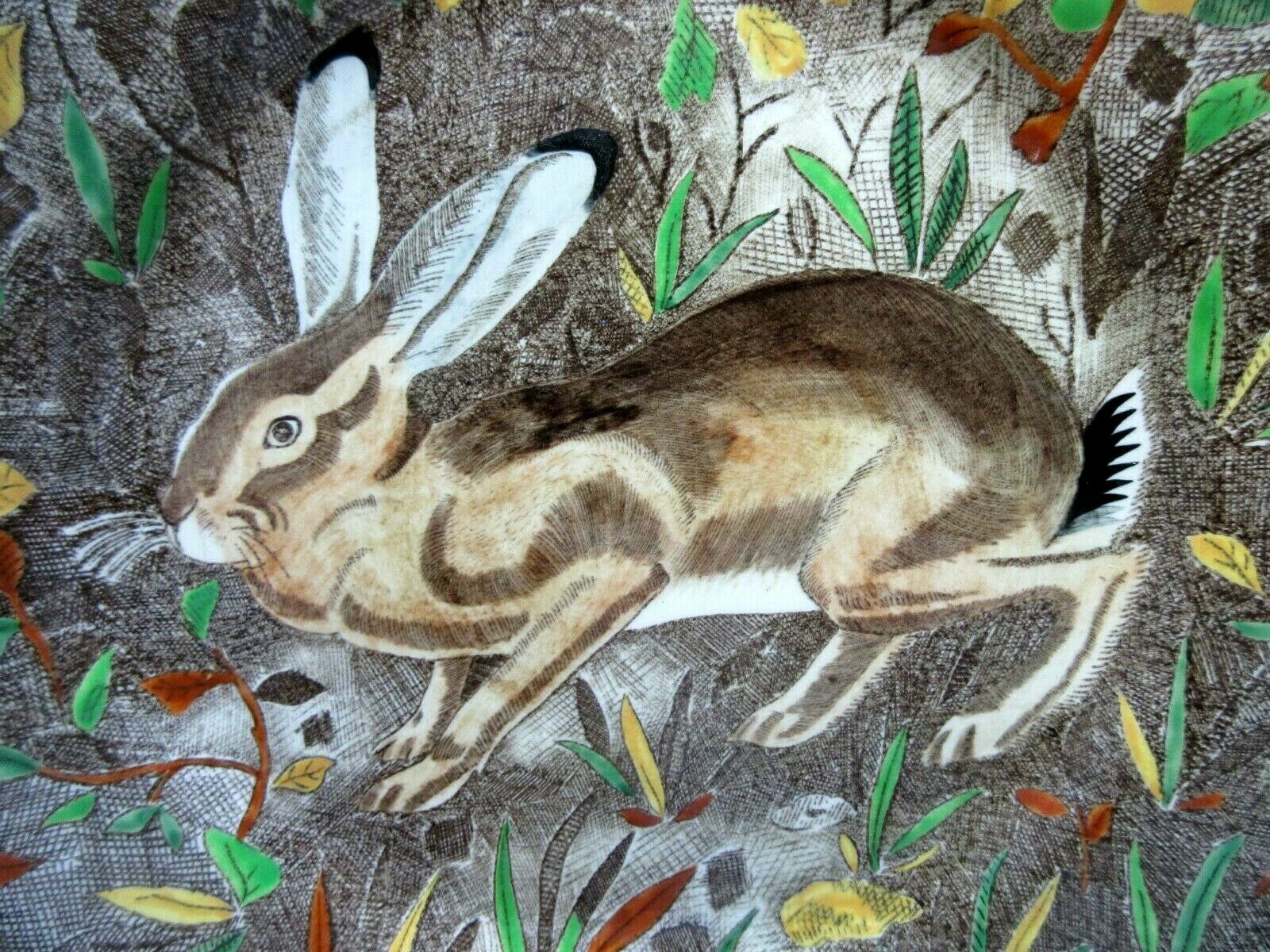 Plate signed gien, rambouillet model: the rabbit