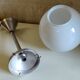 Art Deco aluminium suspension with XL opaline globe - mid 20th century.