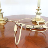 Golden Bedside Table Lamps, 1970s, Set Of 2