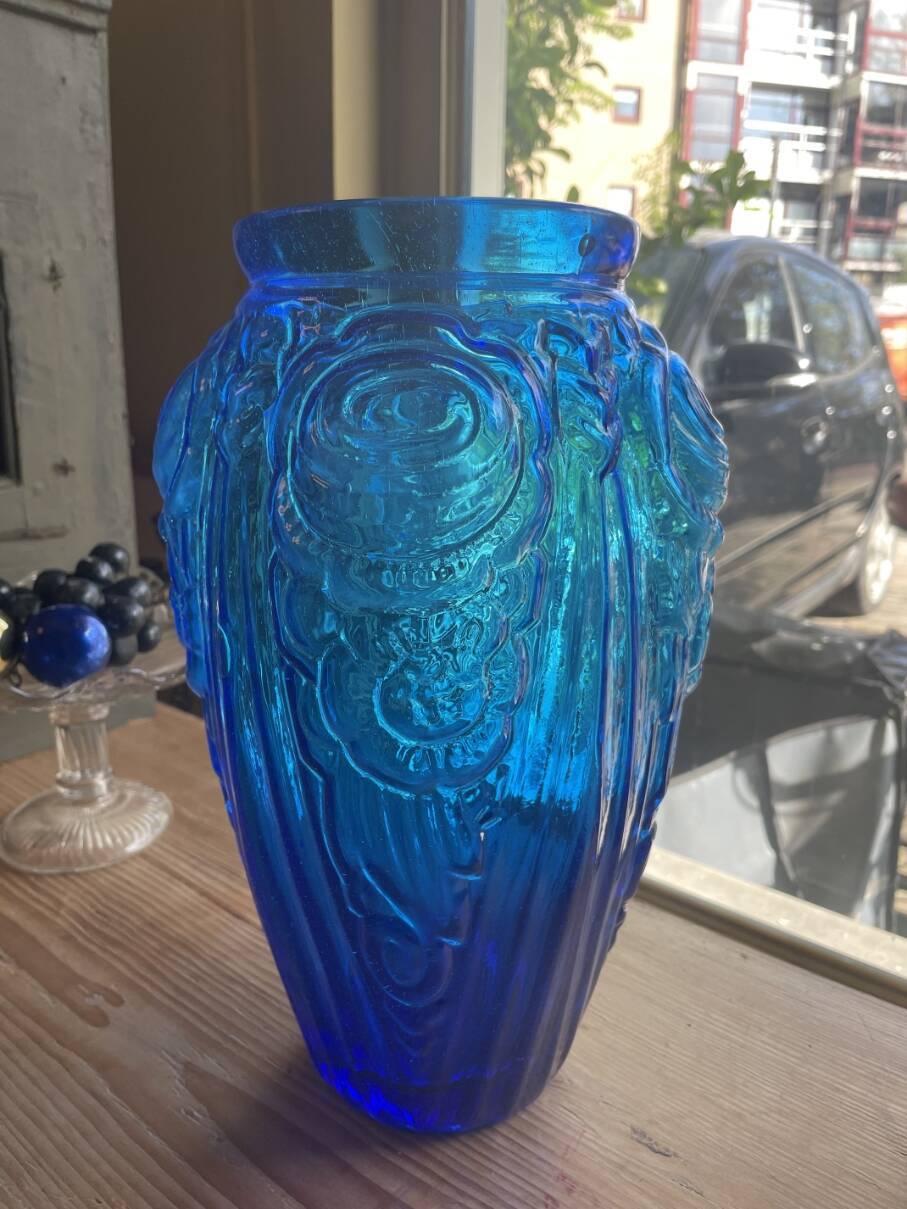 Vaas art deco 1930 Kobalt Blauw Frans