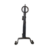 Brutalist candle holder to install or wall in blackened wrought iron blackened 40s 50s