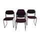 Série de 4 chaises chromées 1970