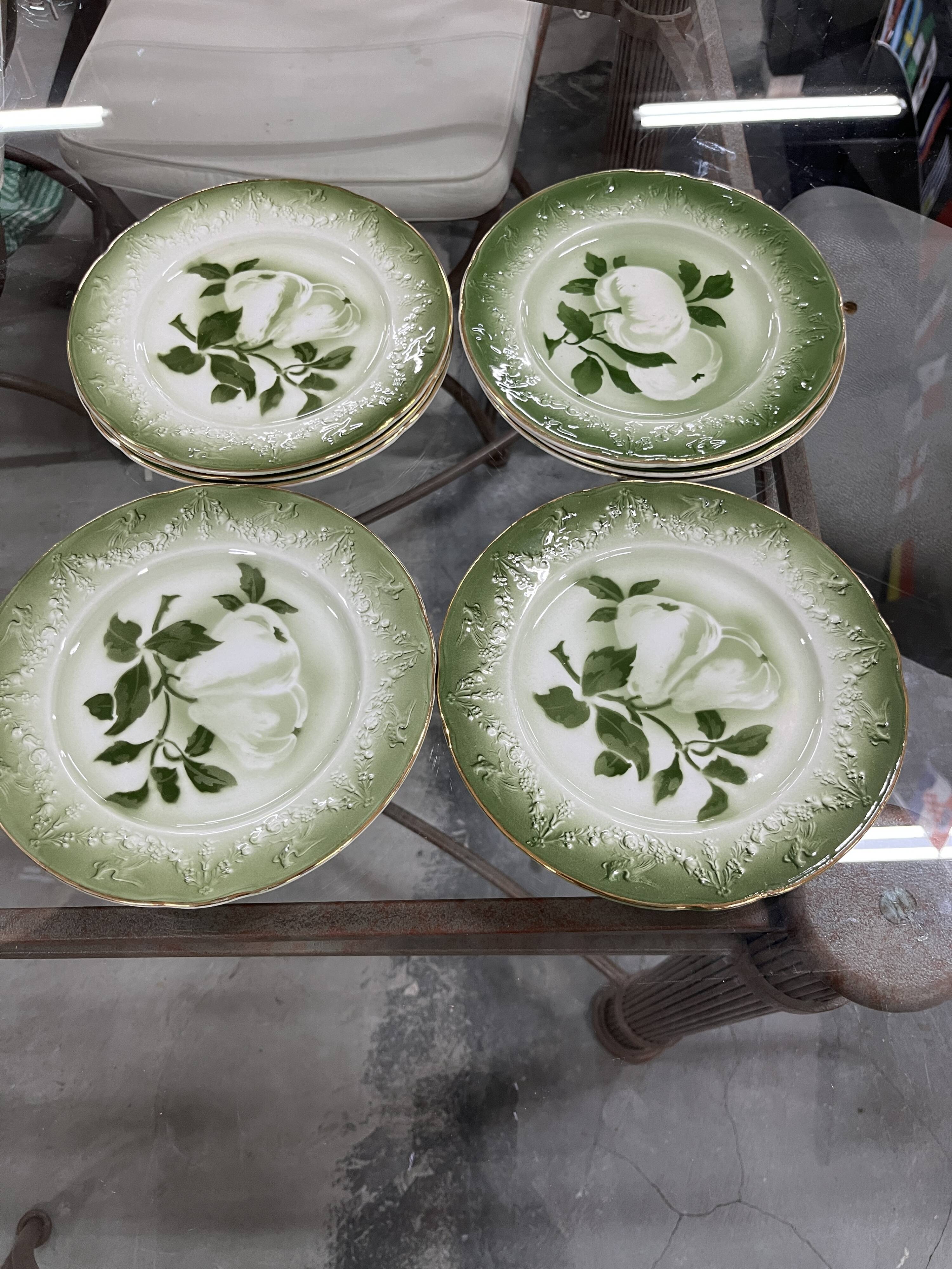 Antique K&G Lunéville France dessert plates