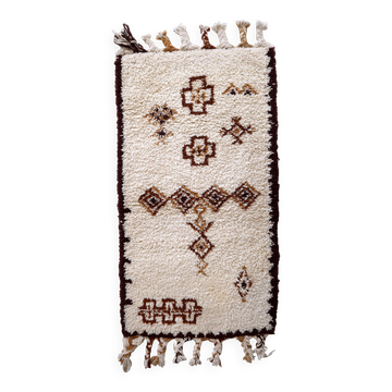 Tapis vintage berbère marocain fait main – 74 x 136 cm - 1c1004