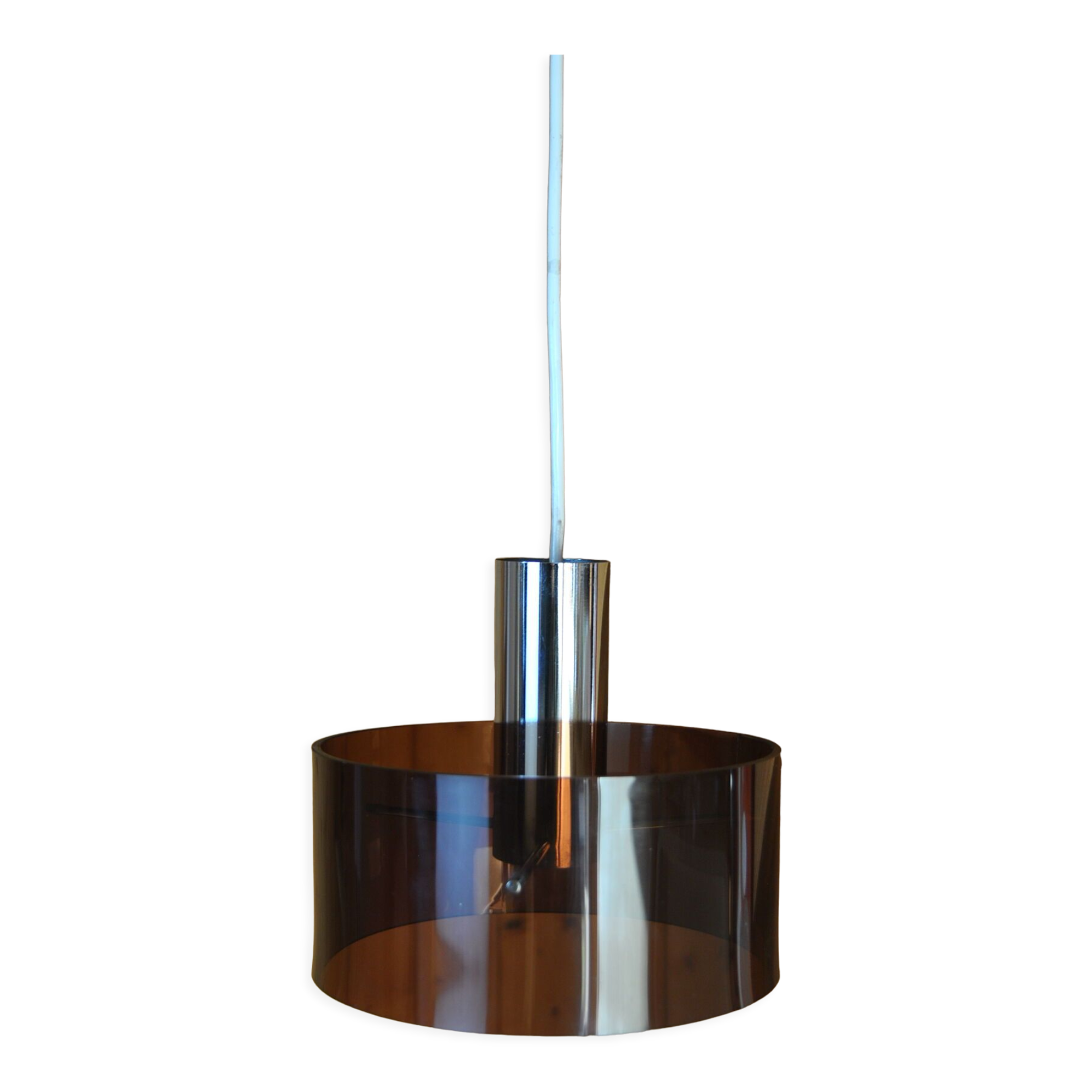 Smoked plexiglass chandelier 1970s