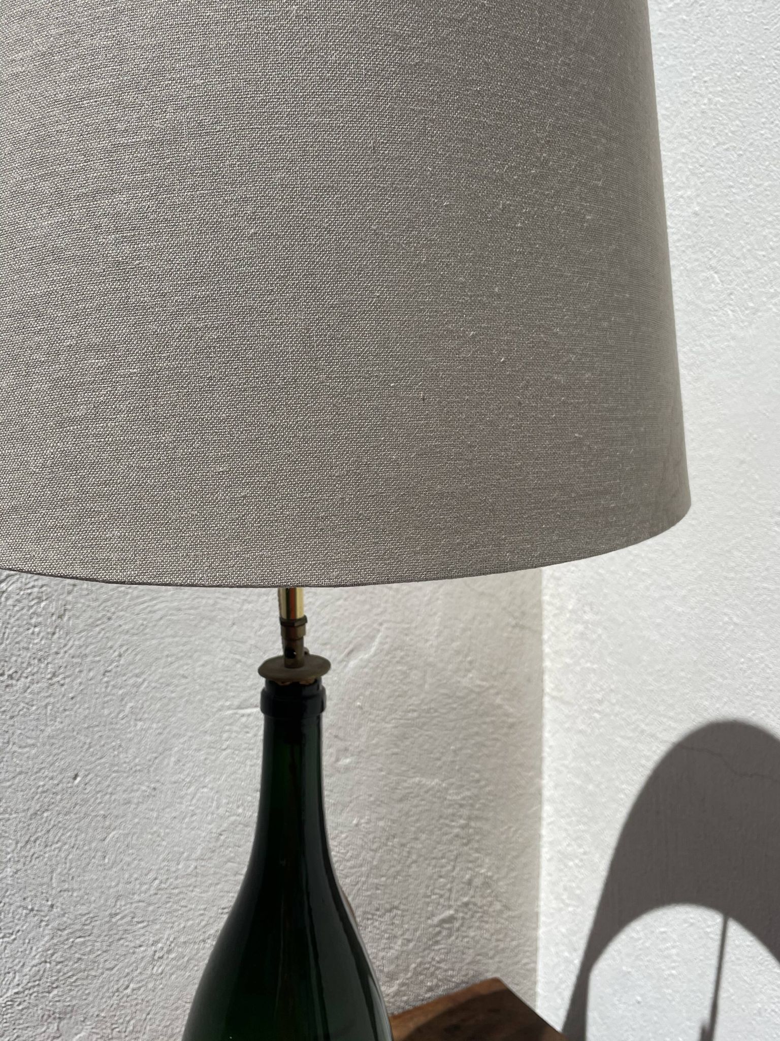 3x bouteilles en vert &bleu comme base pour lampes