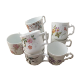 8 tasses anciennes porcelaines dépareillées