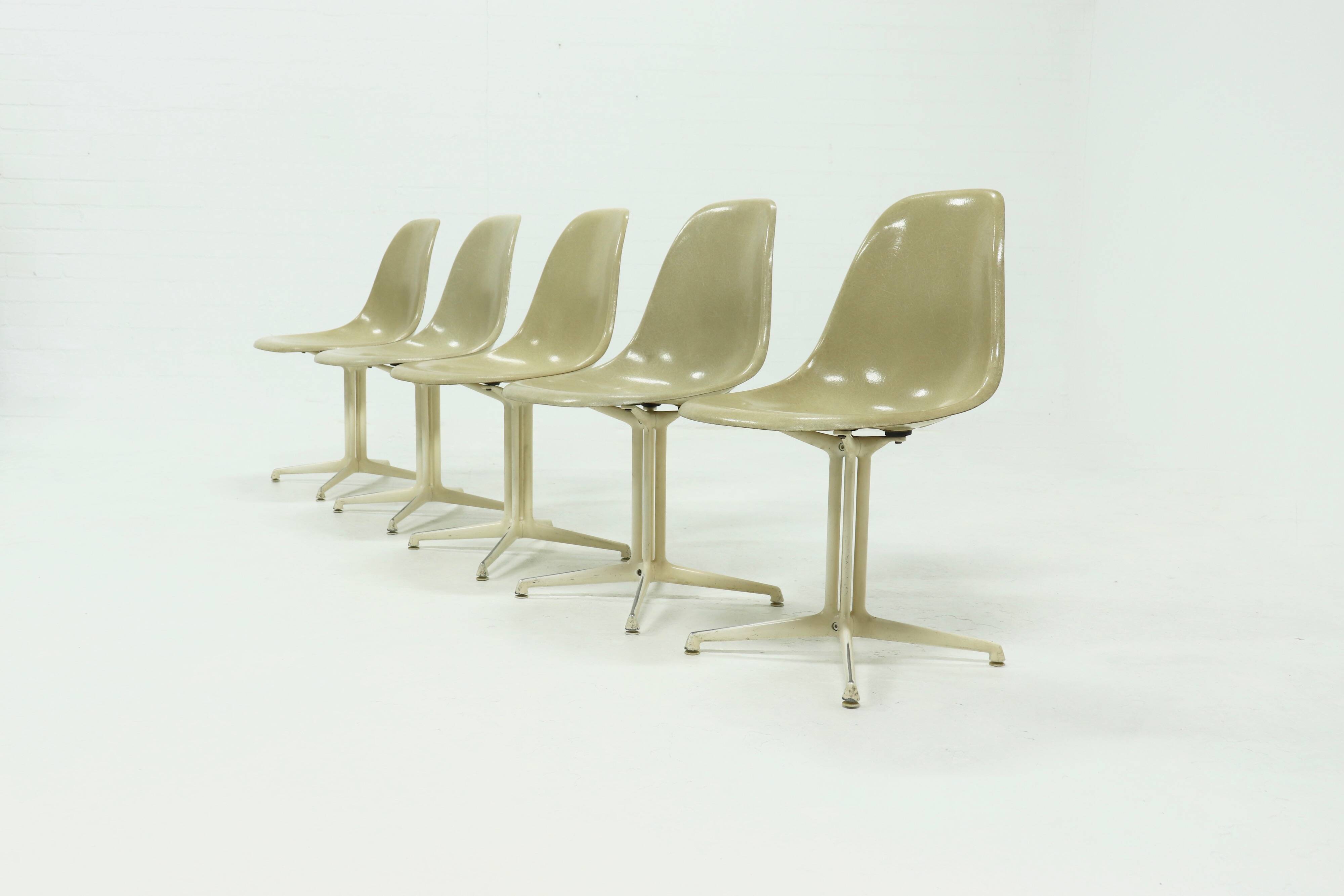 Set of 5 La Fonda Dining Chairs by Charles & Ray Eames for Vitra Herman Mil