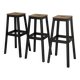 Set of 3 high workshop stools