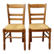Paire de chaises de campagne en paille