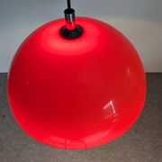 Suspension dome Space Age in hard orange plastic, France circa 1970.