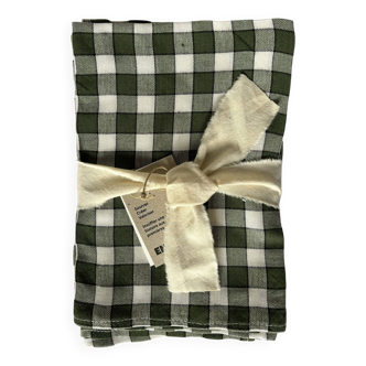 Bistro napkin, green checks