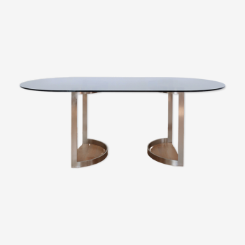 Dining table smoked glass Roche Bobois