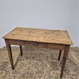 Table de ferme, bureau rustique en chêne massif et sapin, 1950