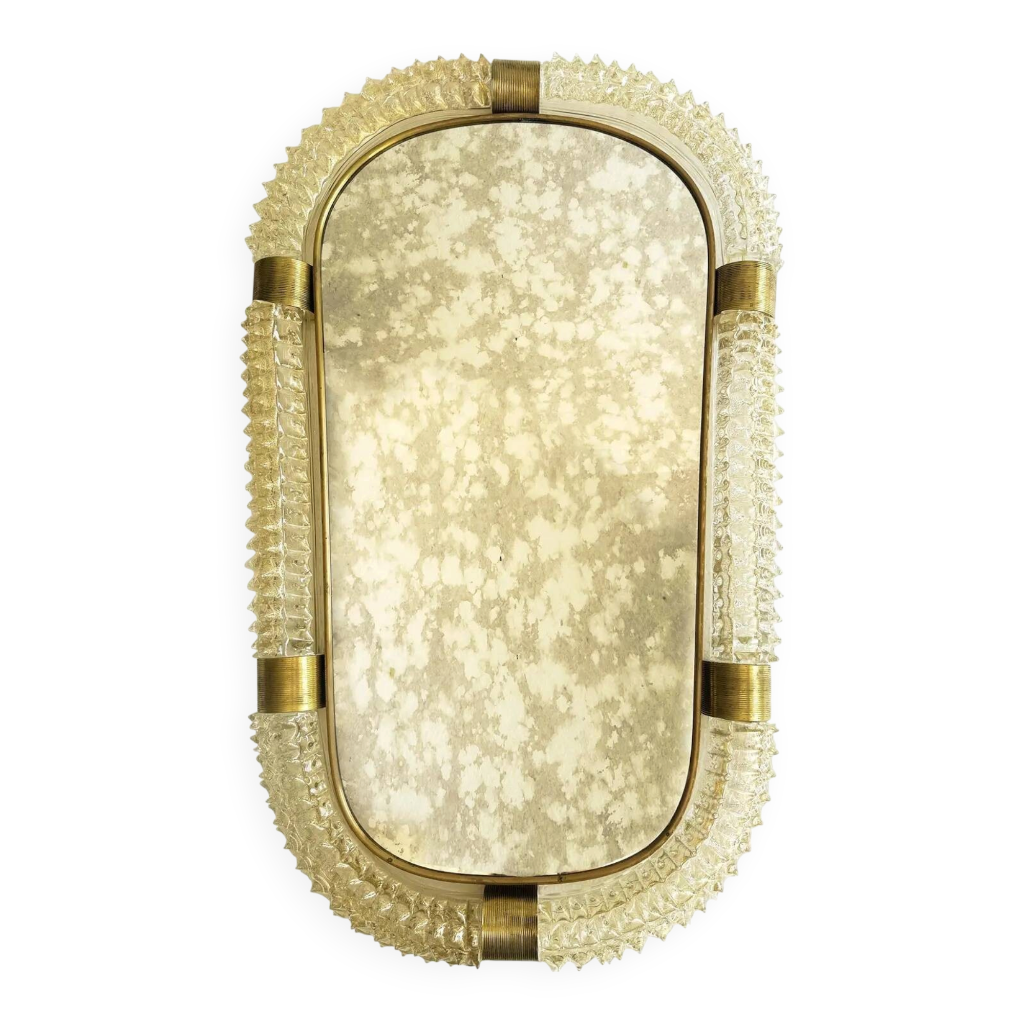 Venetian Luxury "Rostrato" Murano Glass Wall Mirror by Simoeng