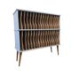 Vintage mint blue wooden display cabinet / storage system for vinyl records