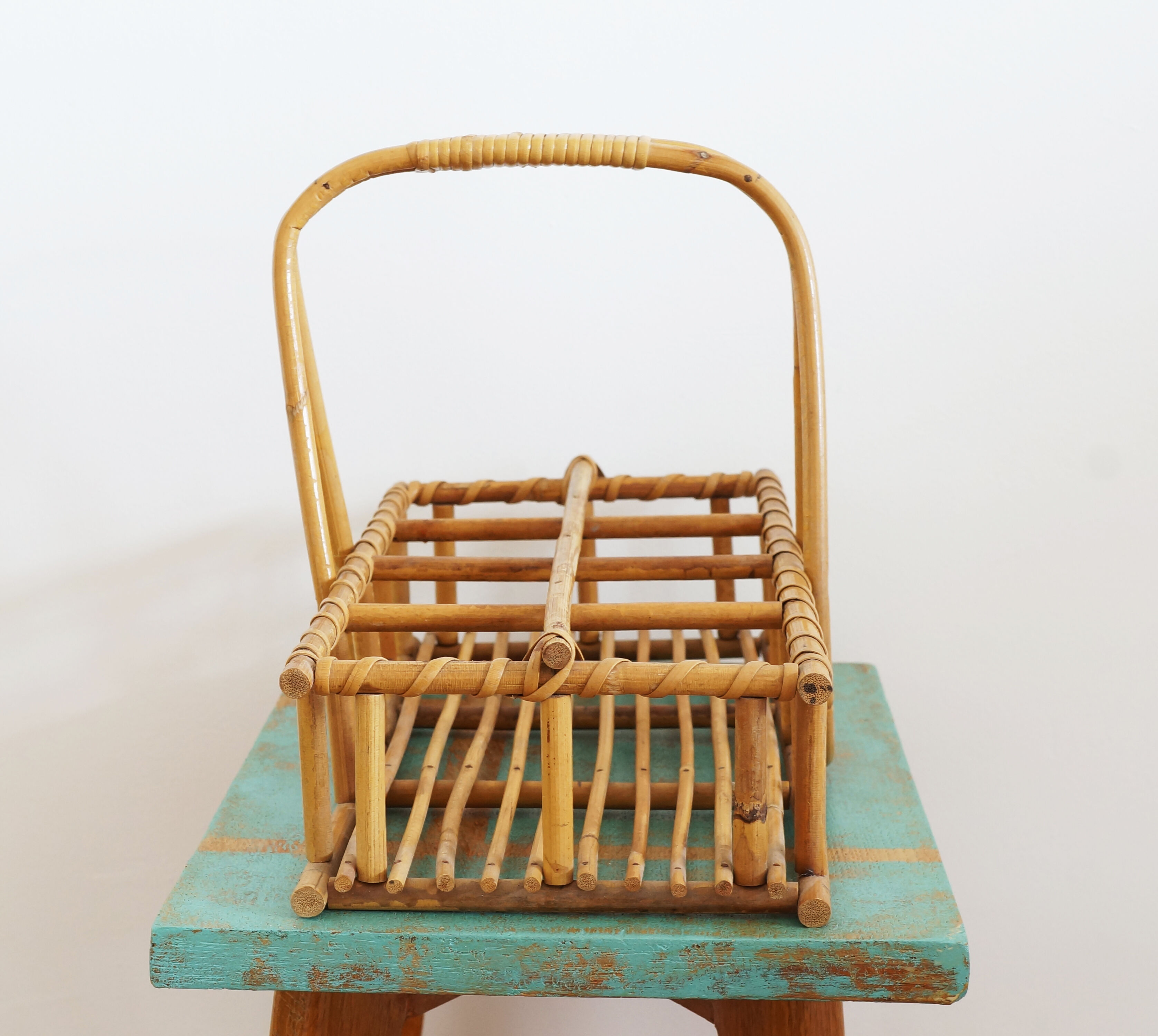 Vintage rattan glass holders