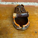 Cendrier ancien Vallauris céramique multicolore forme chaussure vintage