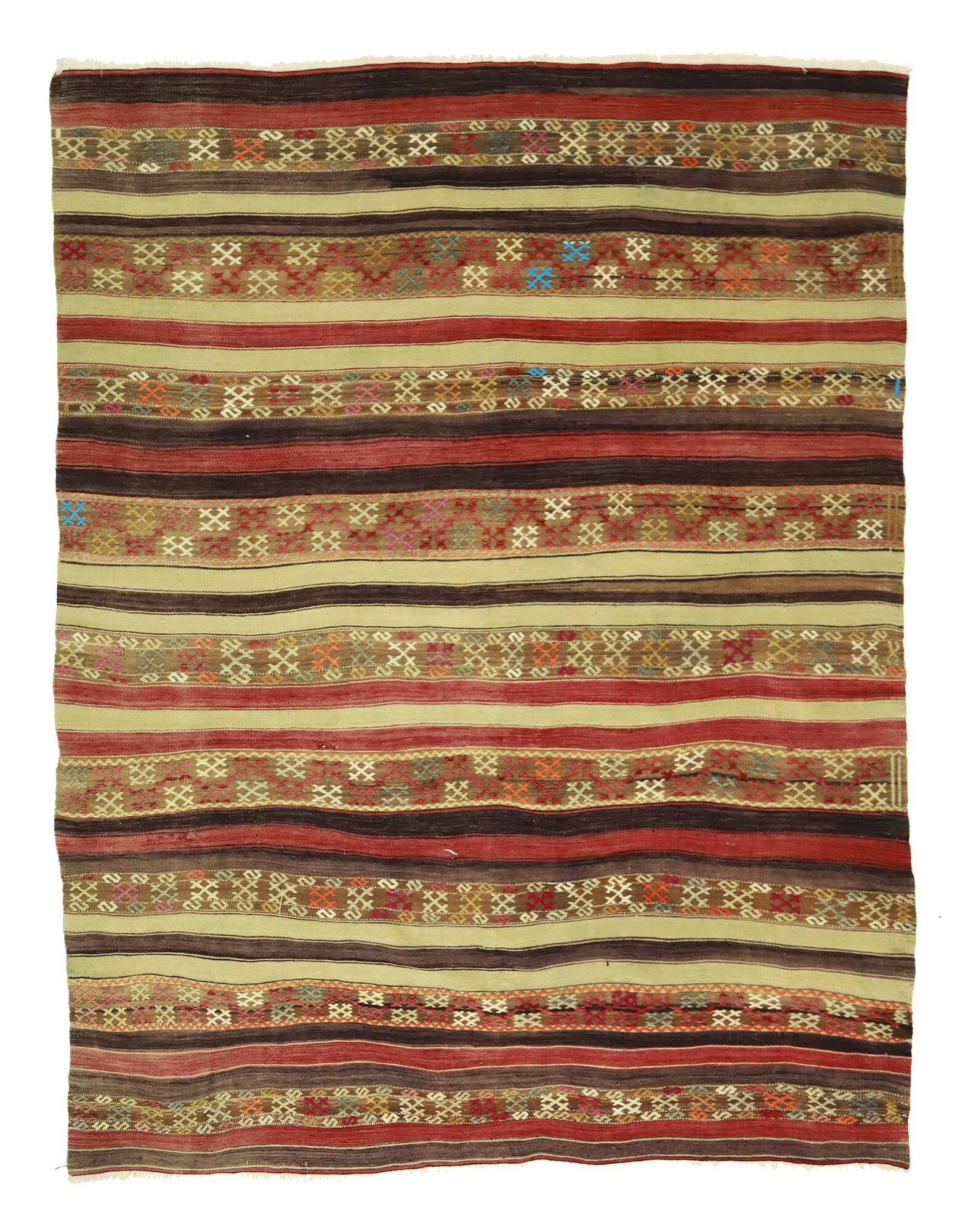 Turkish Anatolian Handmade Vintage Area Kilim Rug 216 cm x 160 cm