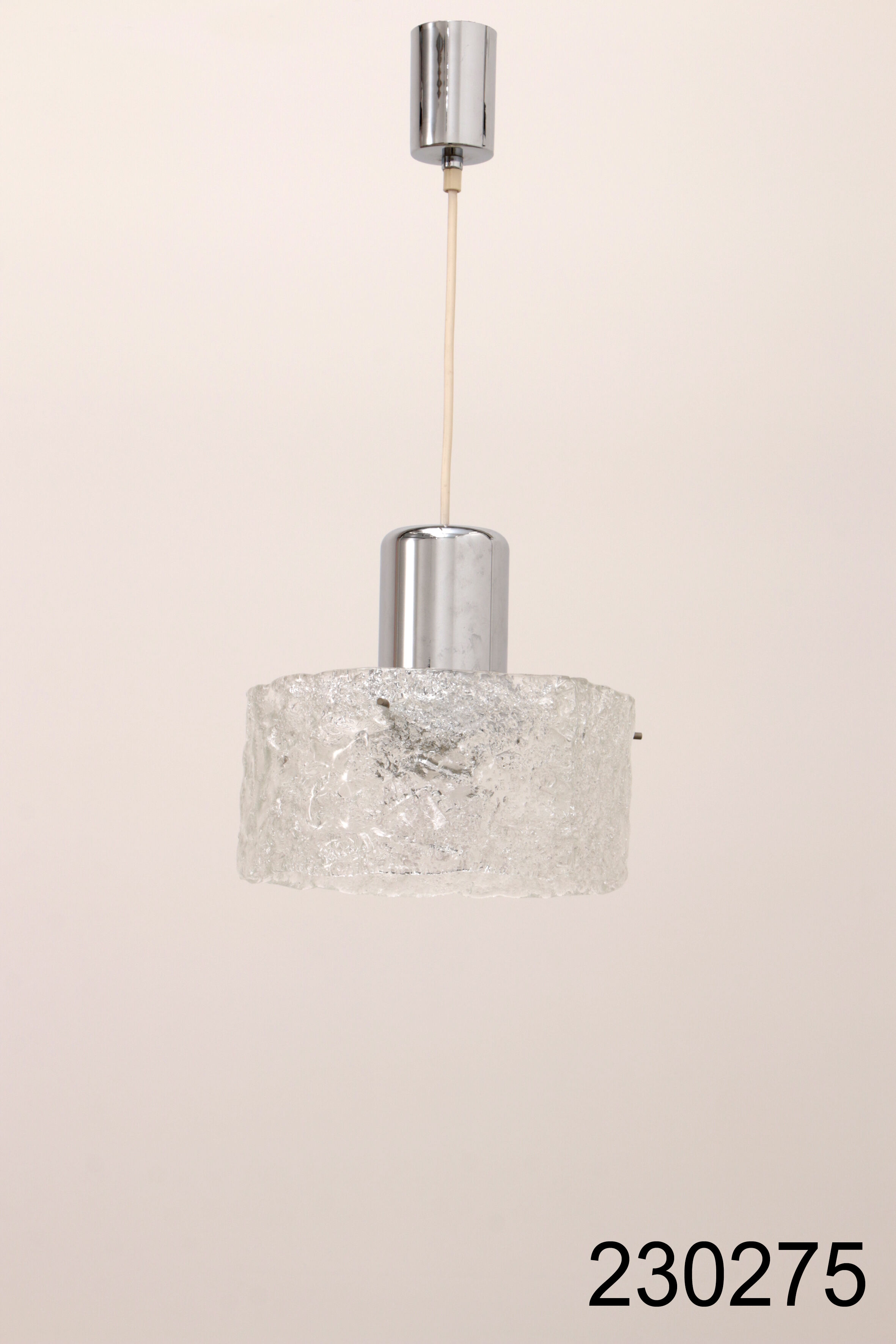 Very rare ice glass lamp produced by Egon Hillebrand, 1960 Germany.