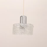 Very rare ice glass lamp produced by Egon Hillebrand, 1960 Germany.