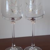 2 verres à vin en cristal