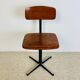 Office children's chair, wooden and metal, 70s